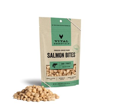 Vital Essentials Freeze-Dried Salmon Bites-Store For The Dogs