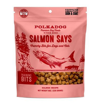 Polkadog Salmon Says Training Bits Crunchy Dehydrated Treats for Dogs & Cats-Store For The Dogs