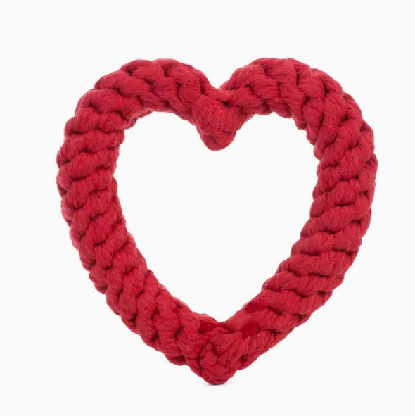 3 Chain Heart Rope Toy (Red)-Store For The Dogs