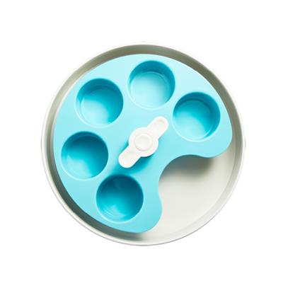 Pet Dream House SPIN Medium Level Interactive Slow Feeder Dog Bowl, Blue-Store For The Dogs