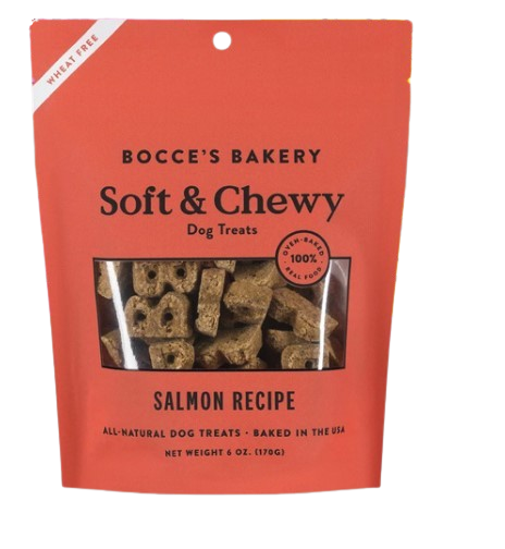 Salmon Bocce's Bakery Basics Soft & Chewy Treats 6 oz Bags-Store For The Dogs