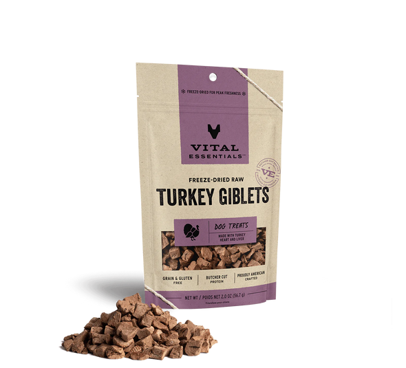 Vital Essentials Freeze-Dried Turkey Giblets-Store For The Dogs