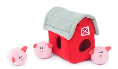 ZippyPaws Pig Barn Burrow Toy-Store For The Dogs