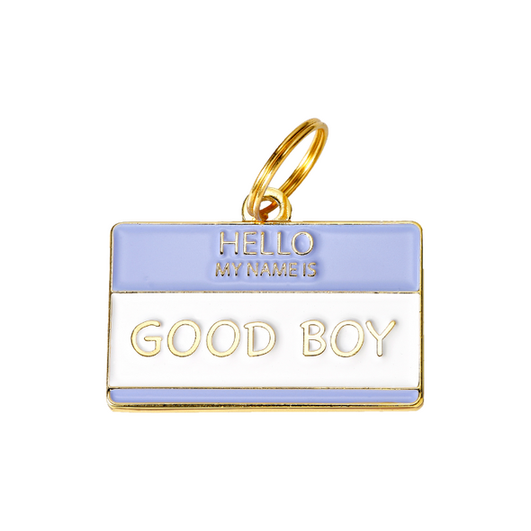 Two Tails Pet Company "Hello My Name Is 'Good Boy'" Personalized Dog & Cat ID Tag-Store For The Dogs
