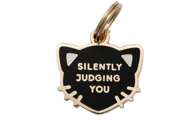 Two Tails Pet Company "Silently Judging You" Personalized Dog & Cat ID Tag-Store For The Dogs