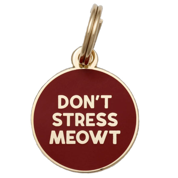 Two Tails Pet Company "Don't Stress Meowt" Personalized Dog & Cat ID Tag-Store For The Dogs