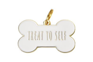 Two Tails Pet Company "Treat Yo Self" Personalized Dog & Cat ID Tag-Store For The Dogs