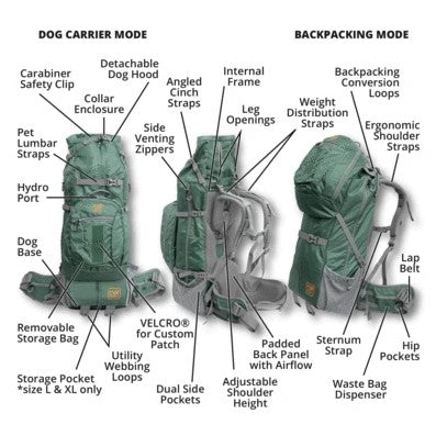 K9 Sport Sack Rover Backpack Pet Carrier Large Green